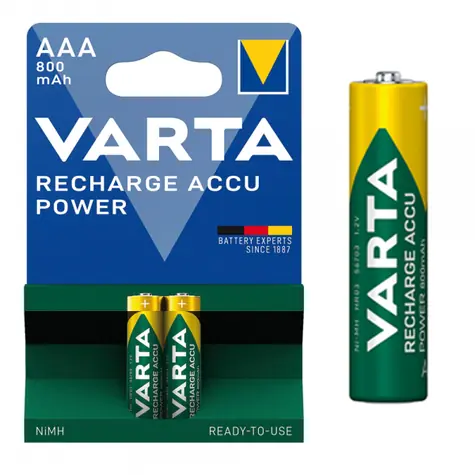 Varta Power Nabíjecí baterie AAA 800 mAh 2ks / 1.2V / NiMH / v blistru