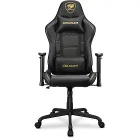 COUGAR Armor Elite Royal černo-zlatá / Herní židle / nastavitelná / syntetická kůže / pojezd. kolečka / nosnost 120 kg 