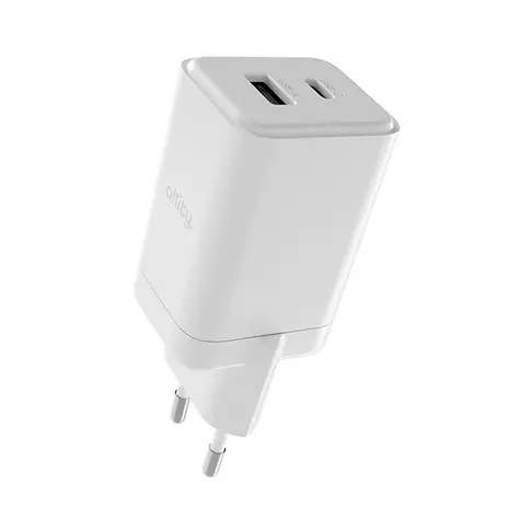 Allity ATC-01-45WAC Duální USB rychlonabíječka GaN 45W bílá / 1xUSB-A / 1xUSB-C / PD / QC