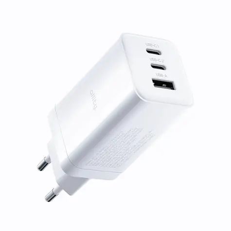 Allity ATC-01-65WACC Víceportová USB rychlonabíječka GaN 65W bílá / 1xUSB-A / 2xUSB-C / PD / QC