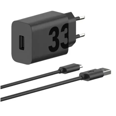 Motorola TurboPower Cestovní Nabíječka černa USB 33W / USB-A & USB-C  / Quick Charge 3.0