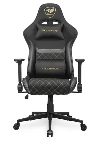 COUGAR Armor One V2 F zlatá / Herní židle / nastavitelná / tkaná látka / pojezd. kolečka / nosnost 120 kg 