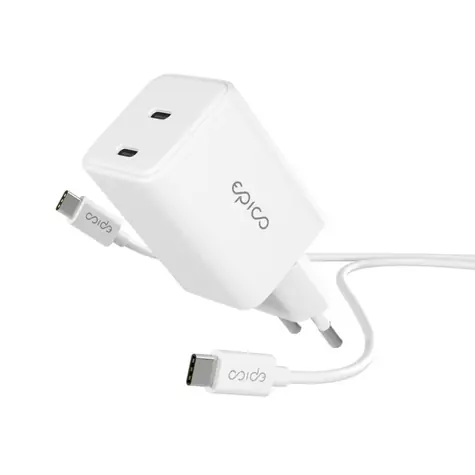 Epico UltraBoost EA30 GaN / 45W / síťový adaptér + kabel 1.2m / bílá / 1x USB-C na USB-C 