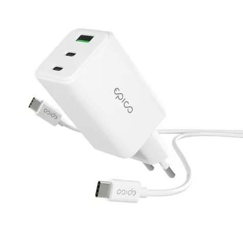 Epico UltraBoost EA40 GaN / 65W / síťový adaptér + kabel 1.2m / bílá / 1x USB-C na USB-C 