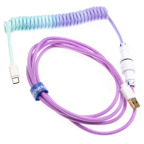 Ducky Premicord Azure Coiled Cable / USB-C - USB-A / 1.8m