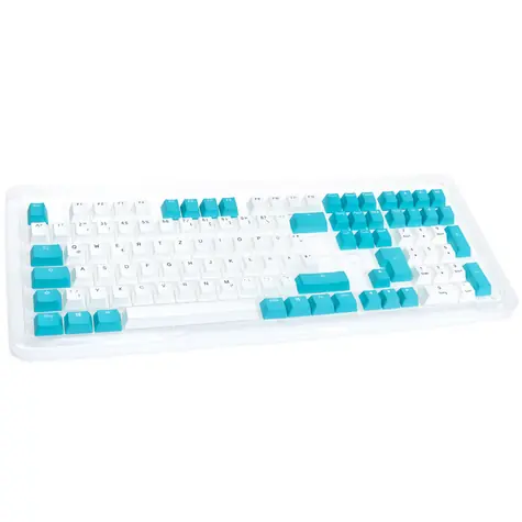 Ducky Keycap Set / PBT / ISO / bílo-modrá / 109 kláves / DE