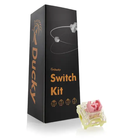 Ducky TTC Gold Pink Switch / mechanický / 3-Pin / lineární / MX-Stem / 37g / žlutá / 110 kláves