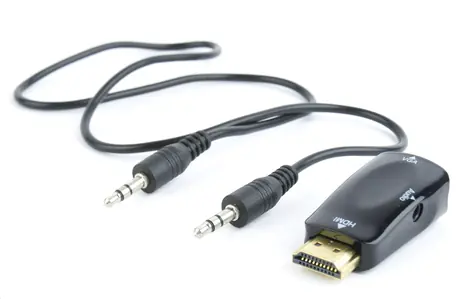 C-TECH Adaptér HDMI (M) na VGA (F) + audio