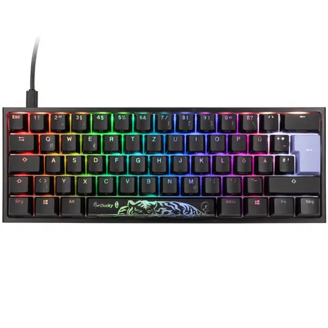 Ducky One 2 Pro Mini Cherry MX-Blue černá / herní klávesnice / podsvícená / drátová USB-C / DE