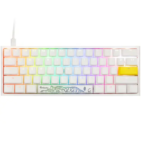 Ducky One 2 Pro Mini Cherry MX-Blue bílá / herní klávesnice / podsvícená / drátová USB-C / US