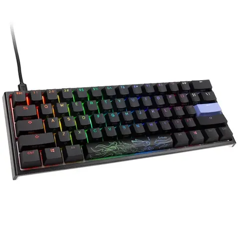 Ducky One 2 Pro Mini Gaming Tastatur Cherry MX-Blue černá / herní klávesnice / podsvícená / drátová USB-C / US