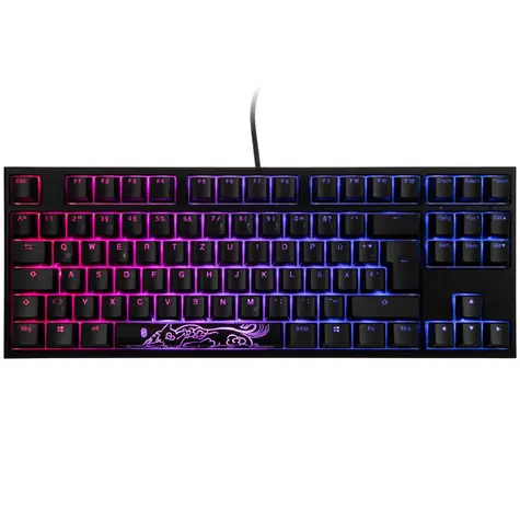 Ducky One 2 TKL PBT Cherry MX-Red černá / herní klávesnice / podsvícená / mechanická / drátová USB-C / DE
