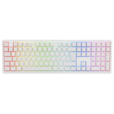 Ducky Zero 6108 Cherry MX2A-Red bílá / herní klávesnice / mechanická / bezdrátová / 2.4 GHz / USB-C / Bluetooth / US
