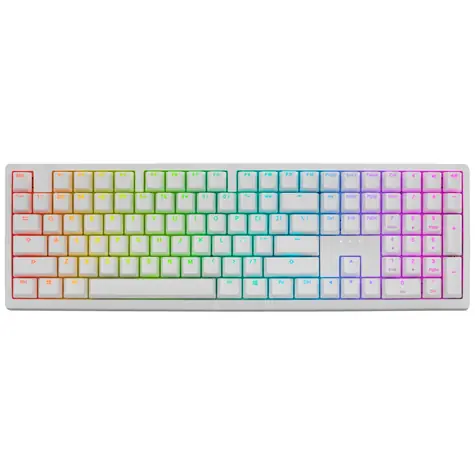 Ducky Zero 6108 Cherry MX2A-Brown bílá / herní klávesnice / mechanická / bezdrátová / 2.4 GHz / USB-C / Bluetooth / US