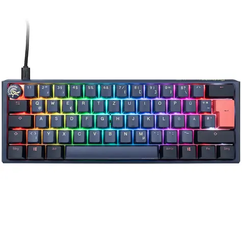 Ducky One 3 Mini Cherry MX-Blue modrá / herní klávesnice / podsvícená / mechanická / drátová USB-C / DE