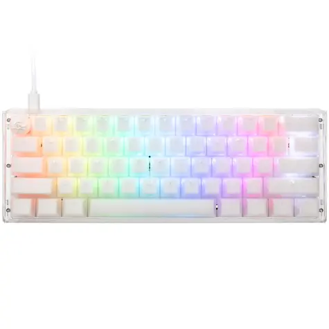 Ducky One 3 Aura Mini Cherry MX-Silent-Red bílá / herní klávesnice / podsvícená / mechanická / drátová USB-C / US