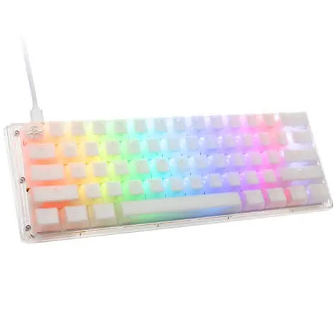 Ducky One 3 Aura Mini Cherry MX-Blue bílá / herní klávesnice / podsvícená / mechanická / drátová USB-C / US