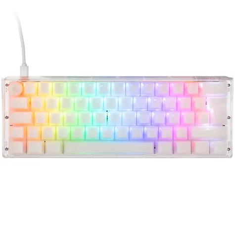 Ducky One 3 Aura Mini Gateron Baby Kangaroo bílá / herní klávesnice / podsvícená / mechanická / drátová USB-C / DE
