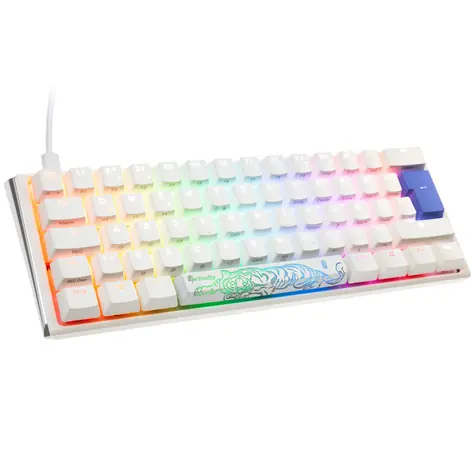 Ducky One 3 Classic Mini Cherry MX-Clear bílá / herní klávesnice / podsvícená / mechanická / drátová USB-C / DE