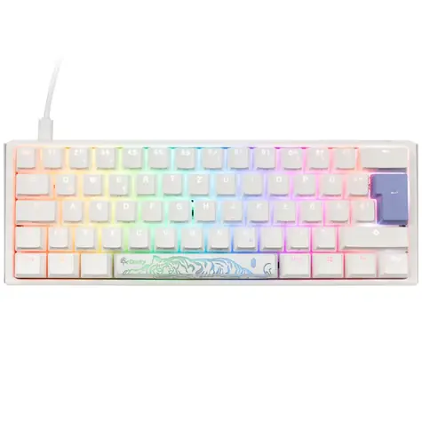 Ducky One 3 Classic Mini Cherry MX-Blue bílá / herní klávesnice / podsvícená / mechanická / drátová USB-C / DE