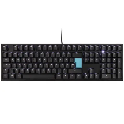 Ducky One 2 PBT Cherry MX-Silver černá / herní klávesnice / podsvícená / mechanická / drátová USB-C / DE