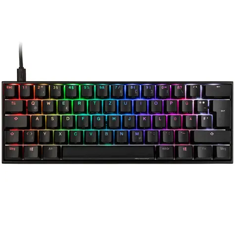 Ducky Mecha Mini Cherry MX-Silent-Red černá / herní klávesnice / podsvícená / mechanická / drátová USB-C / DE