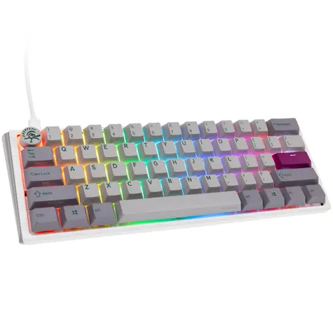 Ducky One 3 Mini Cherry MX-Blue šedá / herní klávesnice / podsvícená / mechanická / drátová USB-C / US