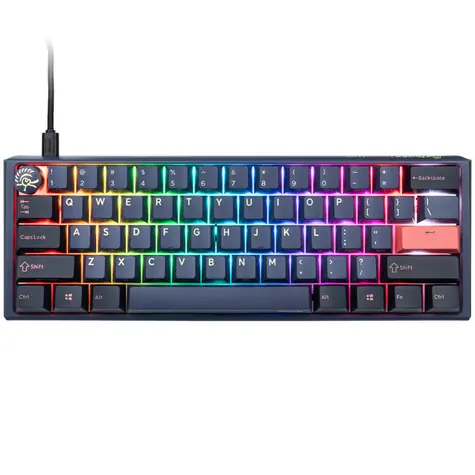 Ducky One 3 Mini Cherry MX-Ergo-Clear modrá / herní klávesnice / podsvícená / mechanická / drátová USB-C / US