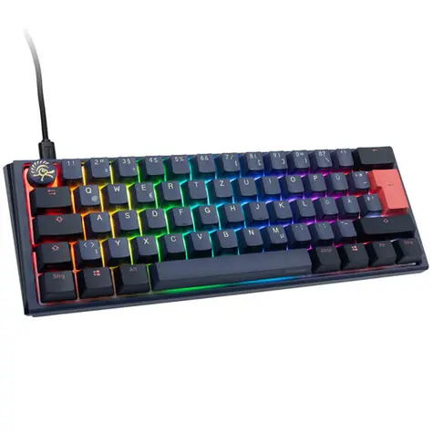 Ducky One 3 Mini Cherry MX-Ergo-Clear modrá / herní klávesnice / podsvícená / mechanická / drátová USB-C / DE