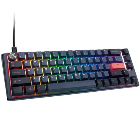 Ducky One 3 Cherry MX-Red modrá / herní klávesnice / podsvícená / mechanická / drátová USB-C / US