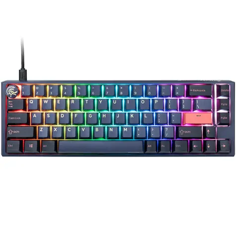 Ducky One 3 Cherry MX-Brown modrá / herní klávesnice / podsvícená / mechanická / drátová USB-C / US