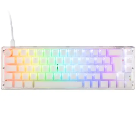Ducky One 3 Aura Cherry MX-Red bílá / herní klávesnice / podsvícená / mechanická / drátová USB-C / DE