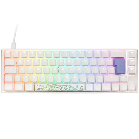 Ducky One 3 Classic Cherry MX-Red bílá / herní klávesnice / podsvícená / mechanická / drátová USB-C / DE