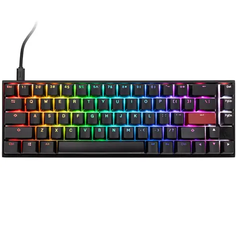 Ducky Mecha Pro Cherry MX-Silent-Red černá / herní klávesnice / podsvícená / mechanická / drátová USB-C / US