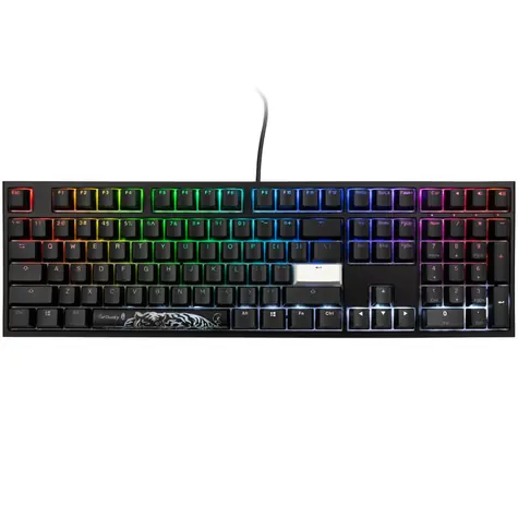 Ducky One 2 PBT Cherry MX-Blue černá / herní klávesnice / podsvícená / mechanická / drátová USB-C / US 