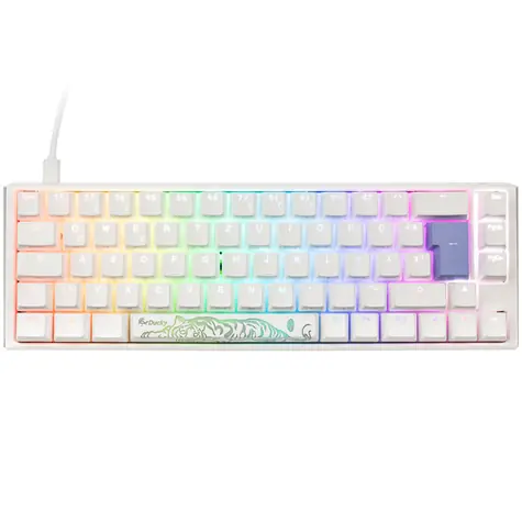 Ducky One 3 Classic Cherry MX-Silent-Red bílá / herní klávesnice / podsvícená / mechanická / drátová USB-C / DE