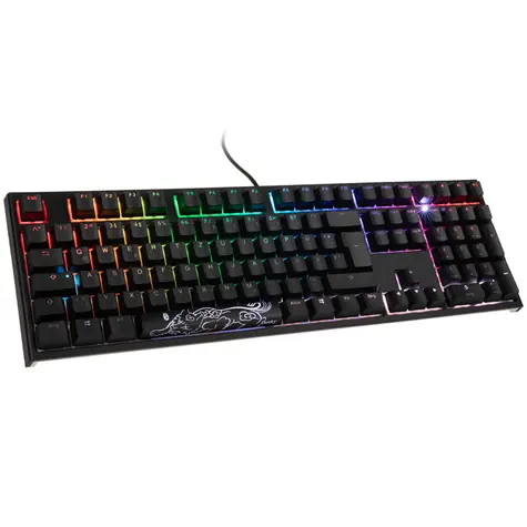 Ducky One 2 PBT Cherry MX-Black černá / herní klávesnice / podsvícená / mechanická / drátová USB-C / DE