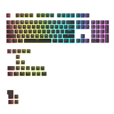 Glorious Aura V3 Keycaps 131 ks černá / Klávesy pro klávesnice GMMK / 131 kláves / ISO Layout / PBT / Doubleshot / US