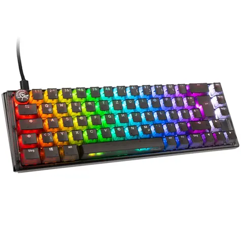 Ducky One 3 Aura Cherry MX-Blue černá / herní klávesnice / podsvícená / mechanická / drátová USB-C / DE