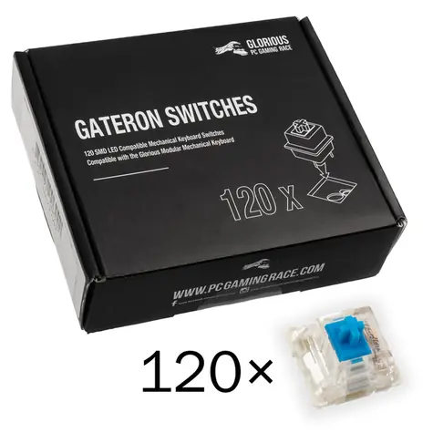 Glorious Gateron Blue Switches 120 ks / Mechanické spínače / lineární / MX / 55g