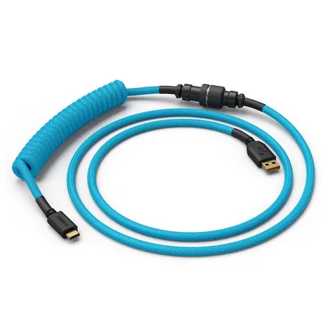 Glorious Coiled Cable elektrická modrá / USB-C (M) - USB-A (M) / 1.37m