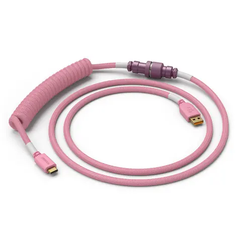 Glorious Coiled Cable růžová / USB-C (M) - USB-A (M) / 1.37m