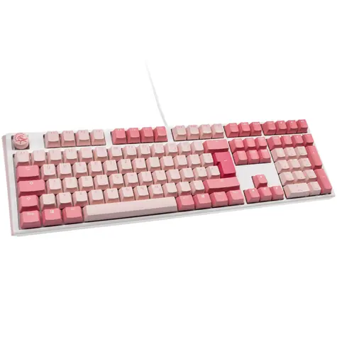 Ducky One 3 Cherry MX-Ergo-Clear růžová / herní klávesnice / mechanická / drátová USB-C / DE