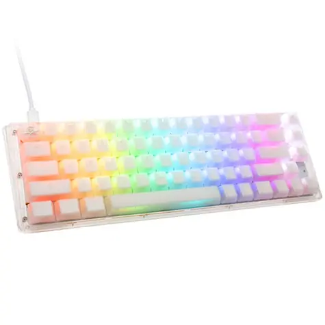 Ducky One 3 Aura Cherry MX-Silent-Red bílá / herní klávesnice / podsvícená / mechanická / drátová USB-C / US