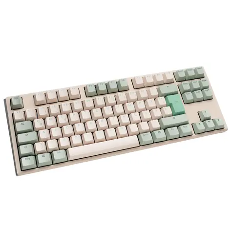Ducky One 3 TKL Cherry MX-Blue béžová / herní klávesnice / mechanická / drátová USB / DE