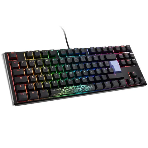 Ducky One 3 Classic TKL Cherry MX-Blue černá / herní klávesnice / podsvícená / mechanická / drátová USB-C / DE