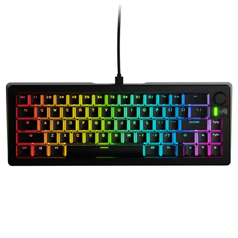 Glorious GMMK 3 65 % Custom černá / herní custom klávesnice / mechanická / spínače Fox Standart / ANSI / RGB / US Layout