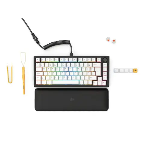 Glorious GMMK Pro Black Slate 75% TKL černá / herní klávesnice / mechanická / spínače Fox / RGB / UK Layout 