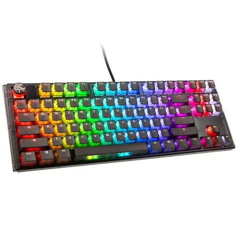 Ducky One 3 Aura TKL Cherry MX-Blue černá / herní klávesnice / podsvícená / mechanická / drátová USB-C / US