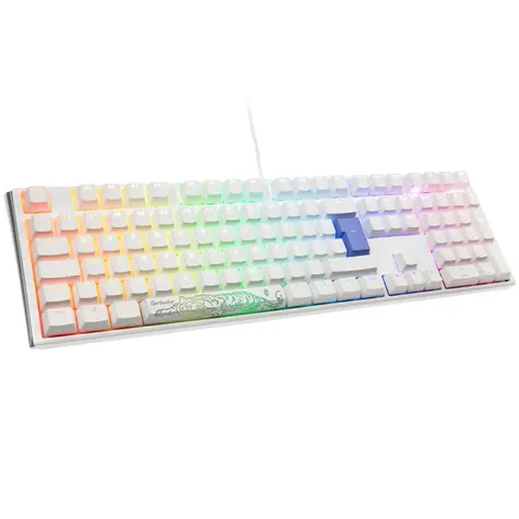 Ducky One 3 Classic Cherry MX-Blue bílá / herní klávesnice / podsvícená / mechanická / drátová USB-C / DE
